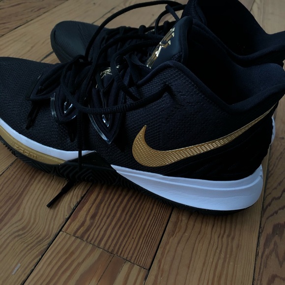 kyrie 5s black and gold